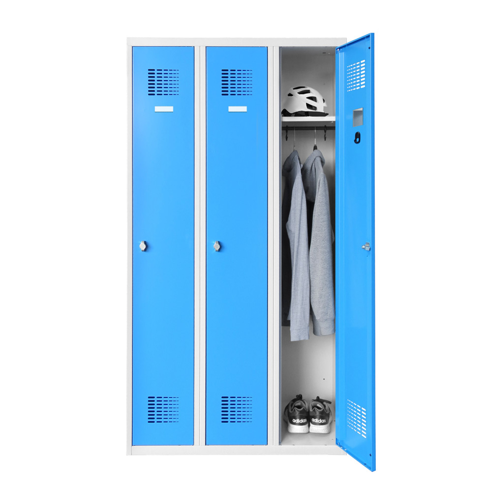 Vestiaire Budget 2 casiers - Elément Départ - Corps Gris - Portes Bleu -  Vestiairesfavorable à acheter dans notre magasin