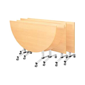 Table de Réunion Mobile Rabattable Demi Rond