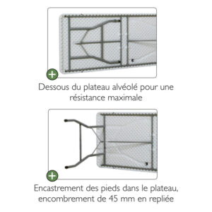 Table Pliante en Polyéthylène Détails