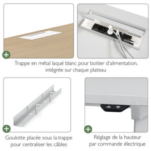 Bureau 160 cm Assis /Debout - Gamme RISE – Image 3